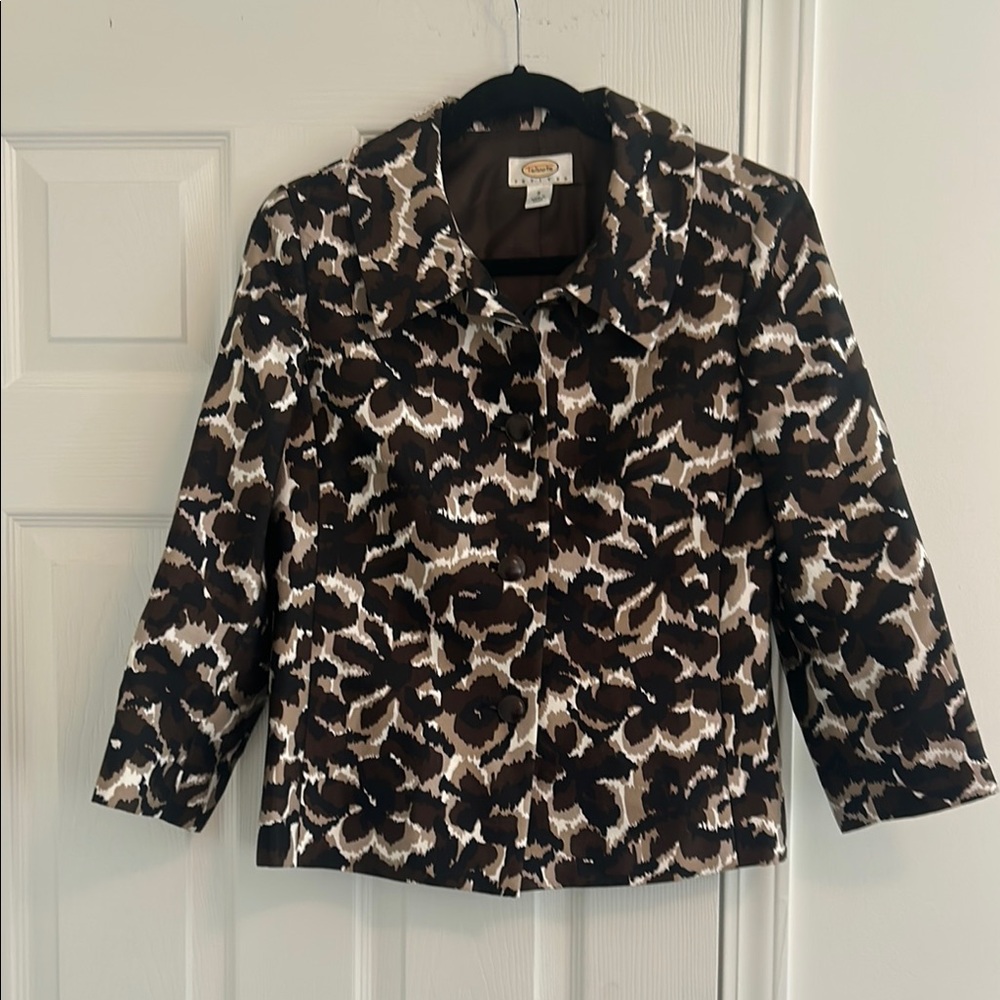 Brown and Black Patterned Women's Jacket